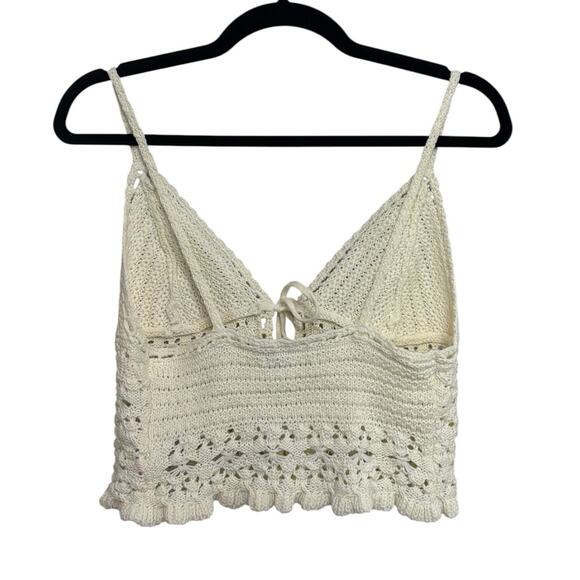 NWOT American Eagle Boho Music Festival Crochet Tie Front Cami Tank - Size S - Picture 2 of 6